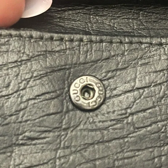 Gucci Black Leather bifold Wallet with Bamboo Accent vintage - Picture 7 of 12